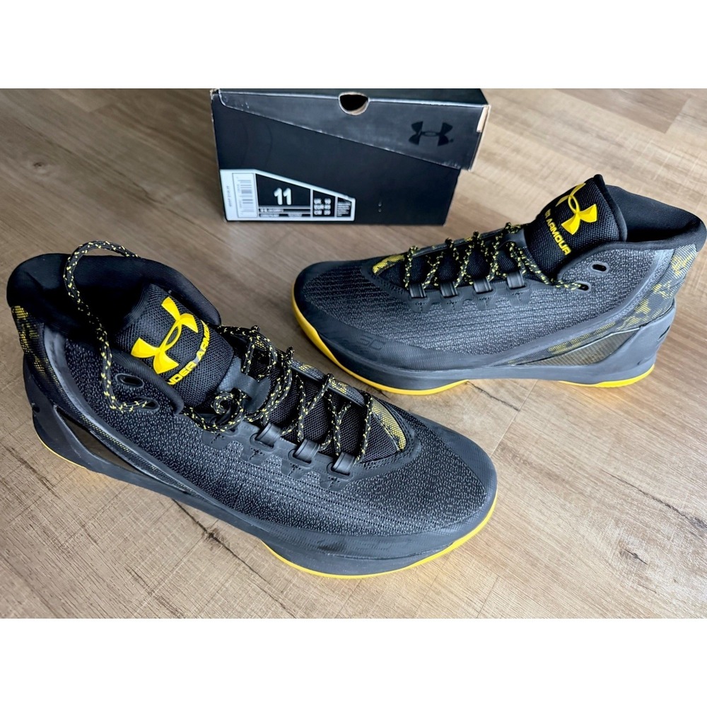 Under Armour Curry 3 SC Camo Black/Yellow 1269279-007 Men's Basketball‎ size 11